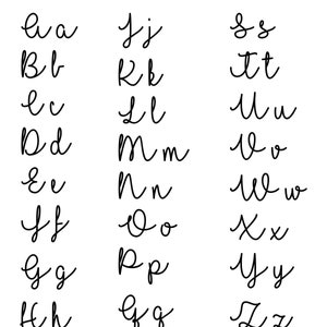 May include: A black and white chart titled "Buchstaben Nr. 13" displaying the full alphabet in both uppercase and lowercase letters. Each letter is presented in a continuous, flowing cursive script style, arranged in three vertical columns.