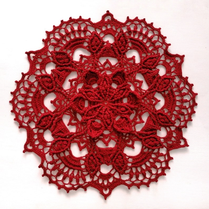 Pattern for crochet doily Poinsettia Instant download | Etsy