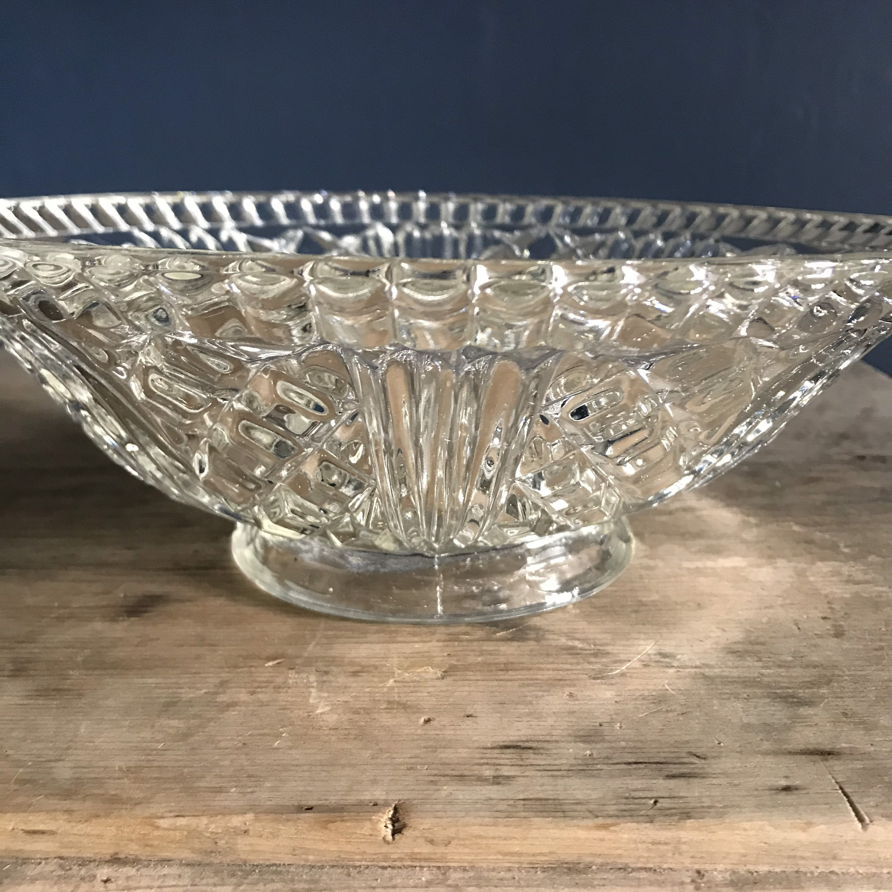 Vintage cut glass serving bowl 10.5 footed bowl trifle Etsy