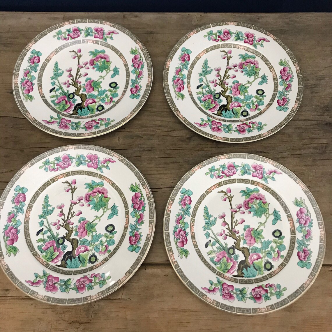 Set of 4 India Tree Plates 22.2cm Diameter Vintage Retro Etsy UK