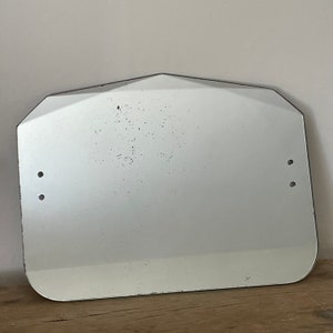 Small vintage wall mirror. Art Deco style bathroom mirror. Patina. Toilet mirror.