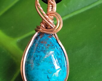 chrysocolla , blue crystal, green crystal, throat chakra, channel love, communication, crystal pendent, necklace, jewelry, gift, present,