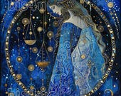 Printable Libra Zodiac wall art, Zodiac Art for digital print and Wallpaper, Zodiac sign decor, Constellation print, Custom star map