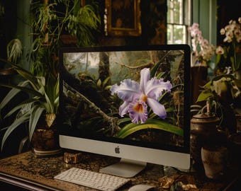Botanische, stimmungsvolle Desktop-Hintergrundbilder, Dark-Academia-Laptop-Hintergrundbilder, ästhetische Hintergründe, florales Computer-Hintergrundbildpaket – Sofort-Download