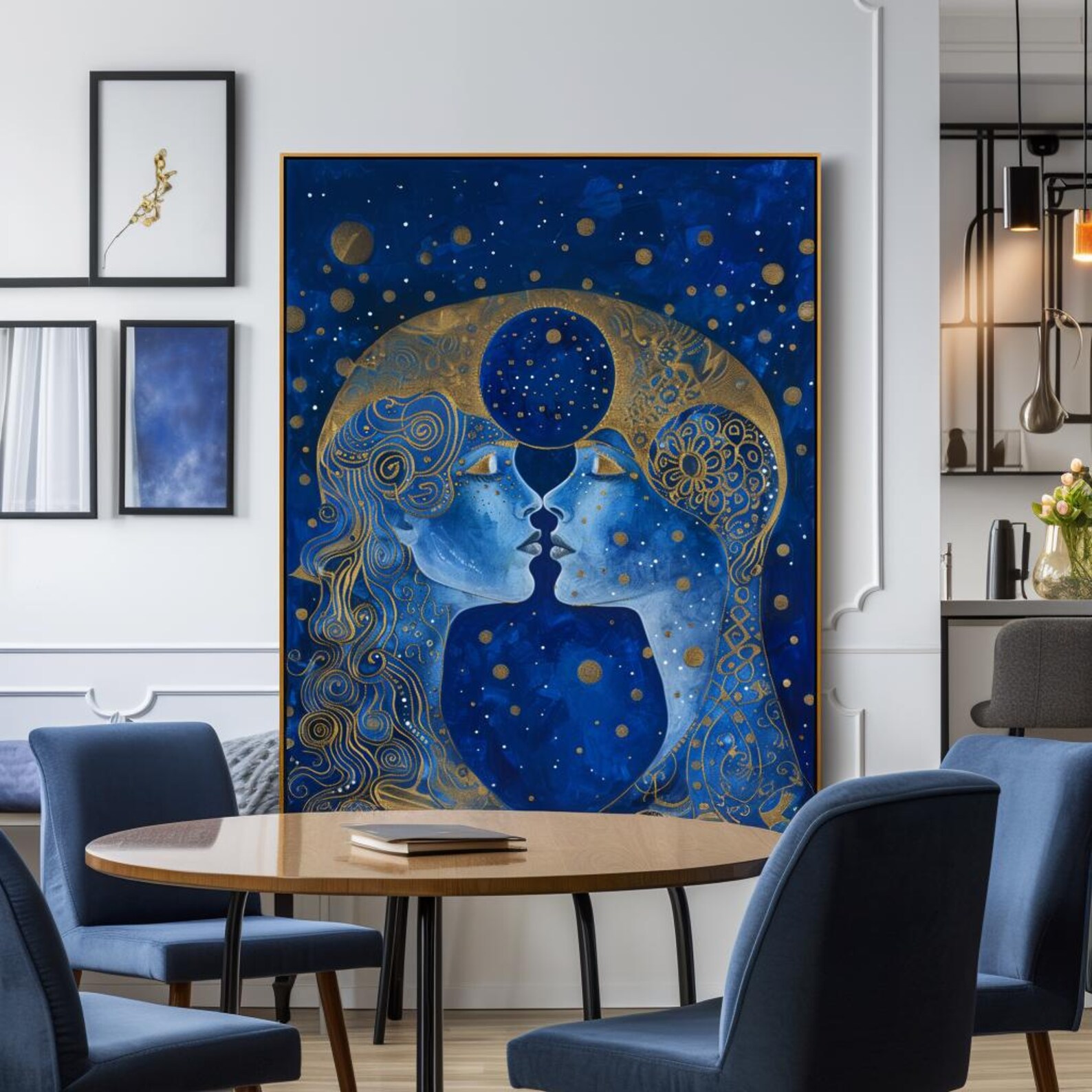 Printable Gemini Zodiac Light Blue Wall Art, Astrological Poster ...
