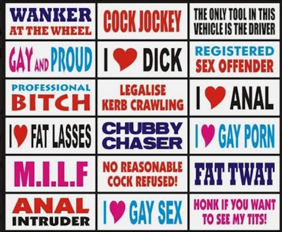 18 Rude Joke Stickers Decals 18mm x 68mm Inch For Car Bike Van Etsy