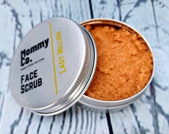 Lady Million face Scrub, natural face scrub, Mommy Co. scrubs are beautifully scented & made from organic ingredients 50g.