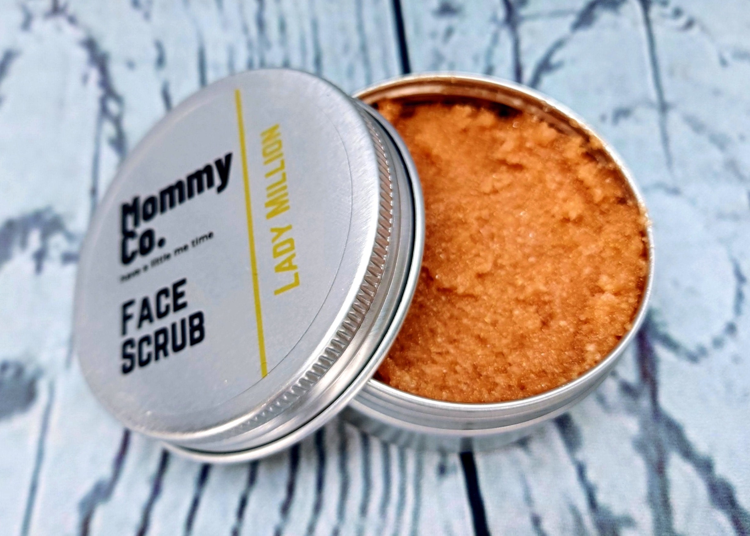 Lady Million face Scrub, natural face scrub, Mommy Co. scrubs are beautifully scented & made from organic ingredients 50g.