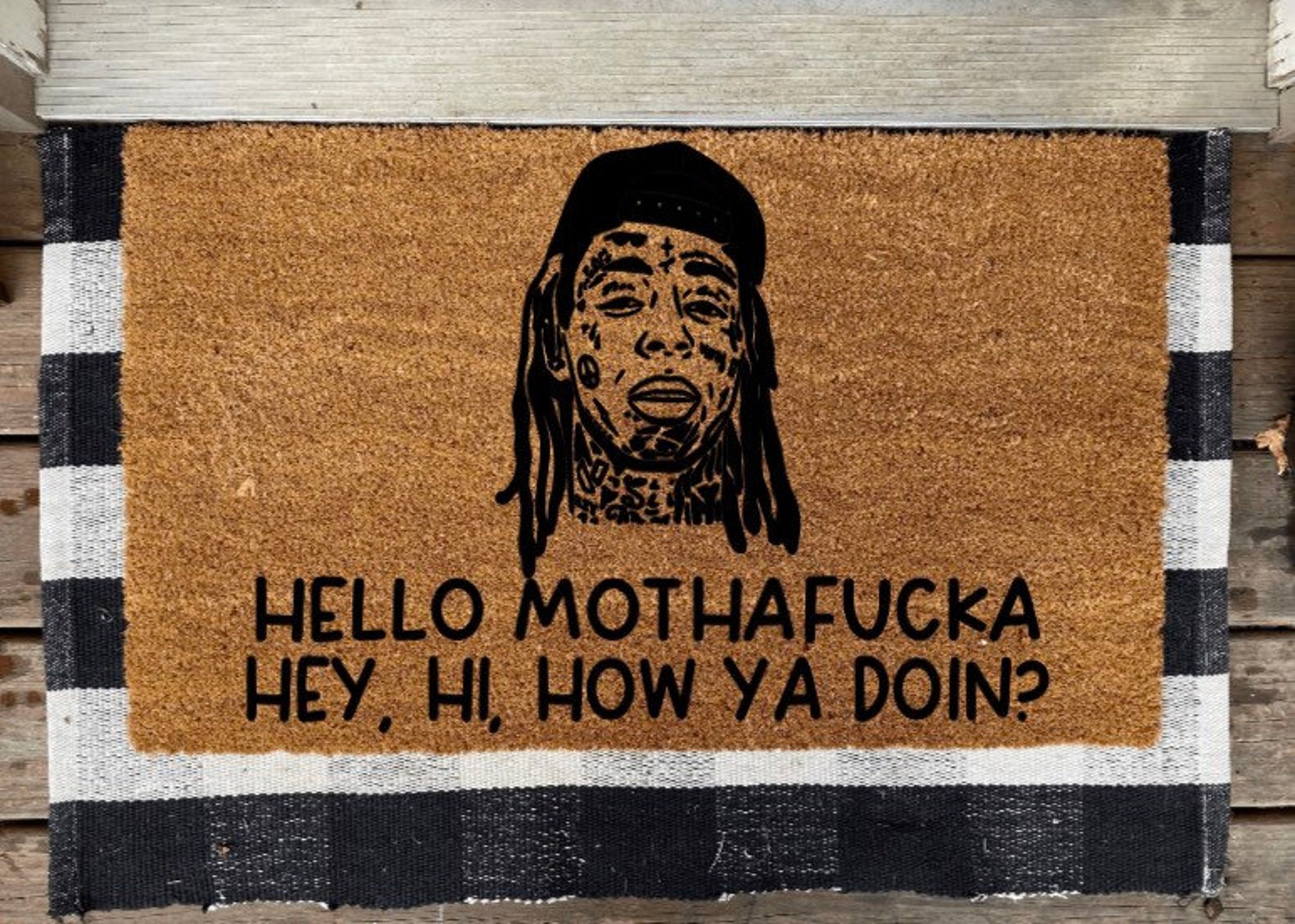 Lil Wayne lil wheezy rapper doormat music hello Etsy