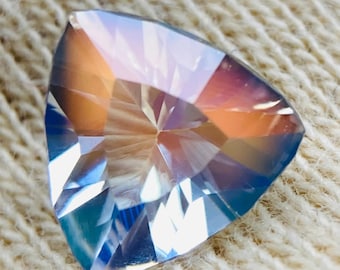 Piedra lunar arcoíris natural, piedra preciosa suelta de corte trillón facetada, para anillo de compromiso y regalo de Navidad, peso de la piedra natal de junio: -1,00 crt