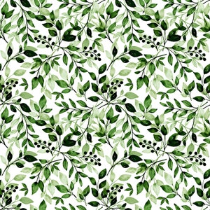 Carta transfer per pasta polimerica (Fimo, Cernit, Sculpey) - Rami acquerello - Verde