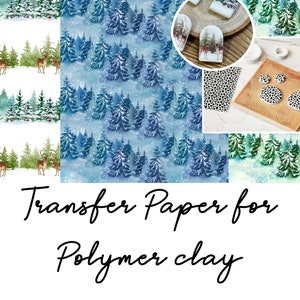 Carta transfer per argilla polimerica (Fimo, Cernit, Sculpey) - Winter Forest