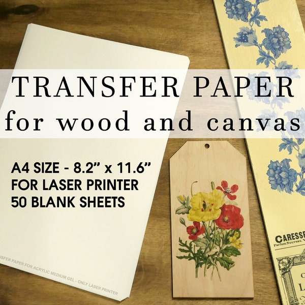 Papier transfert pour bois et toile, 50 feuilles