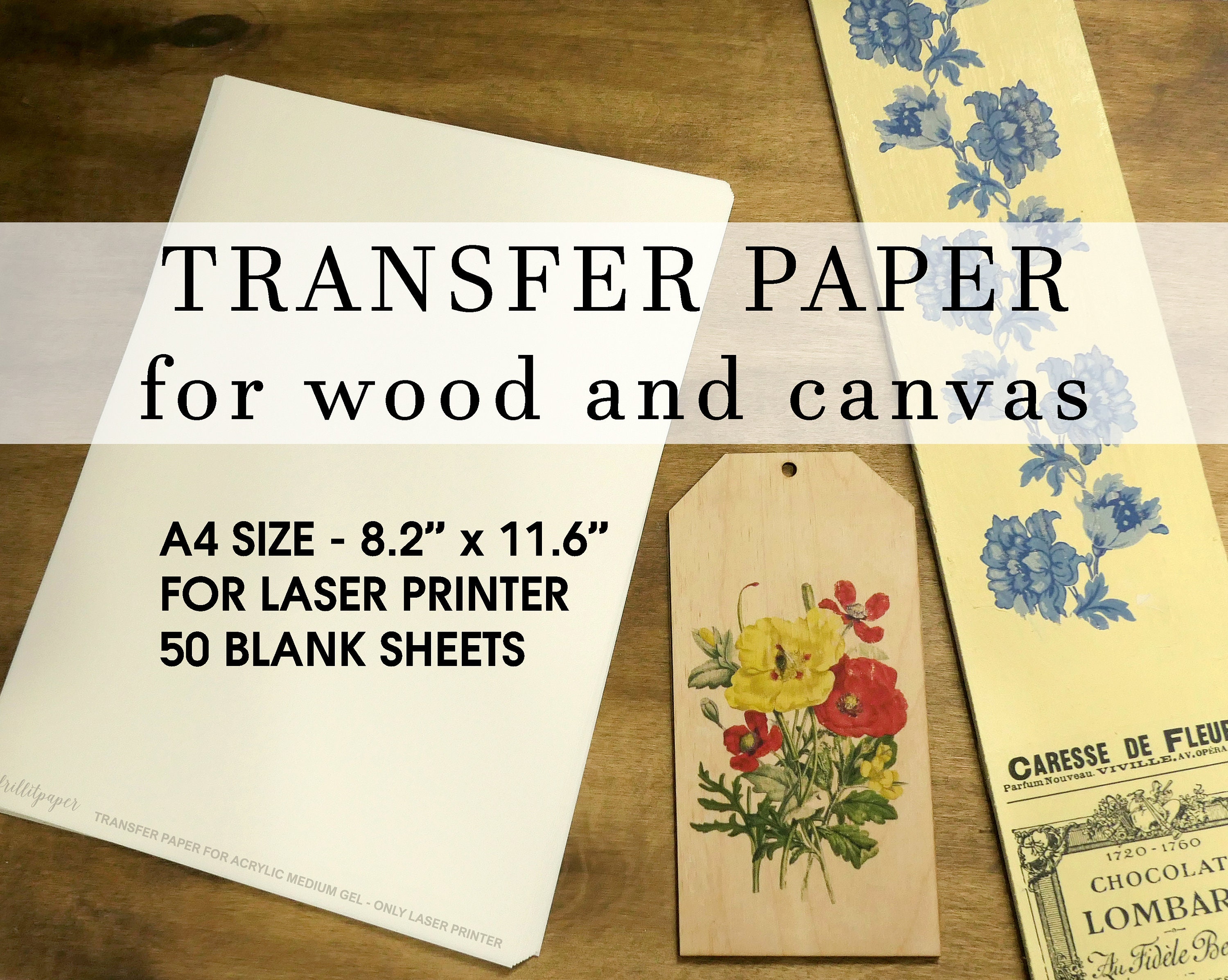 Transfer Paper for Wood and Canvas, 50 Sheets 