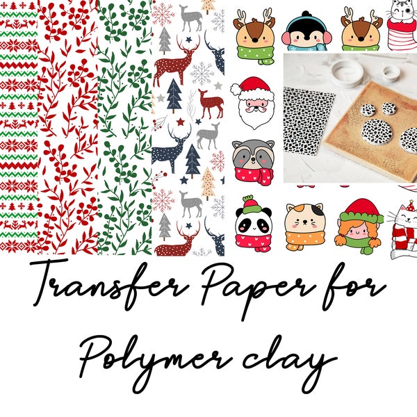 Transfer Paper for Polymer Clay (Fimo, Cernit, Sculpey) - Christmas Collection #5