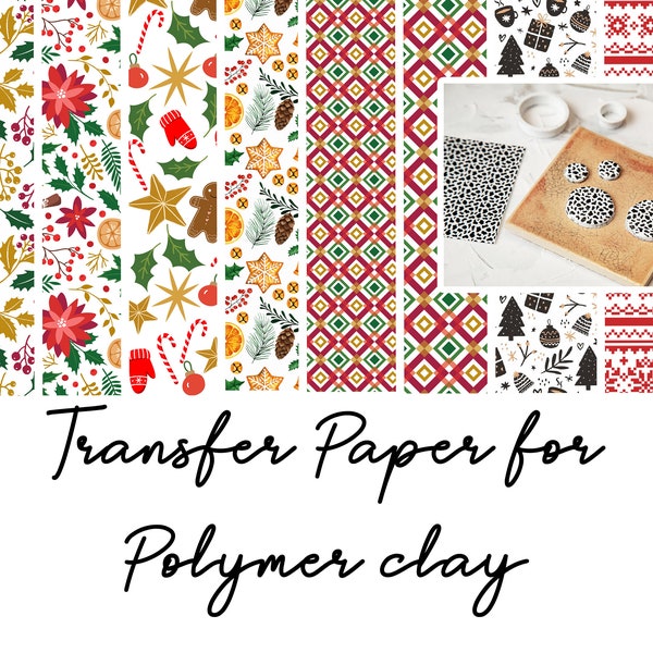 Transfer Paper for Polymer Clay (Fimo, Cernit, Sculpey) - Christmas Collection #3