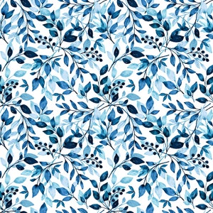 Transfer Paper for Polymer Clay (Fimo, Cernit, Sculpey) - Watercolor branches - Blue