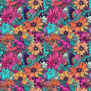 Carta da trasferimento per pasta polimerica (Fimo, Cernit, Sculpey) - Groovy florals