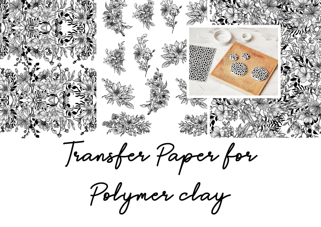 Transfer Paper for Polymer Clay fimo, Cernit, Sculpey Botanical Etsy