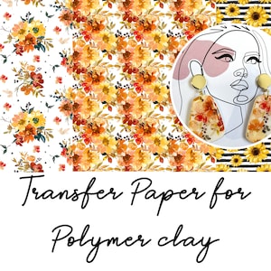Carta transfer per argilla polimerica (Fimo, Cernit, Sculpey) - Floreale autunnale