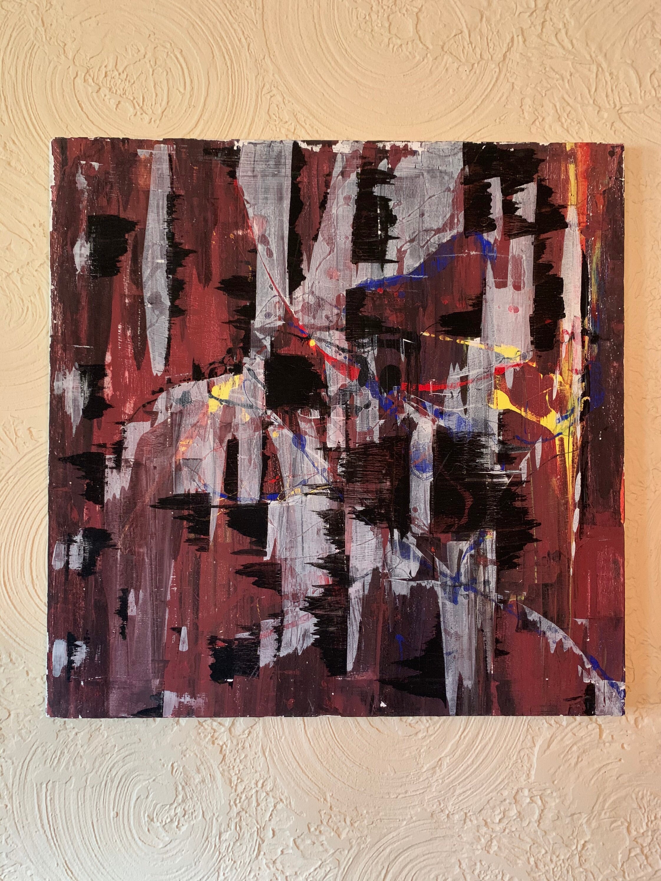 Newspaper Original Acrylic Painting on stretched canvas Etsy