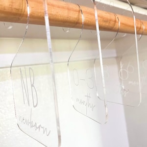 Closet Divider System, Clear Closet Organizer, Acrylic Clothes Divider, Baby Clothes Divider, Minimalist Decor, Baby Shower Essential