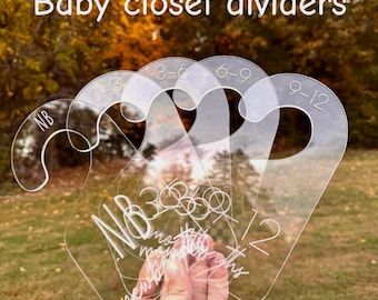 Baby Closet Dividers Set | Acrylic Nursery Closet Organizer | Minimal Baby Shower Gift for Modern Moms