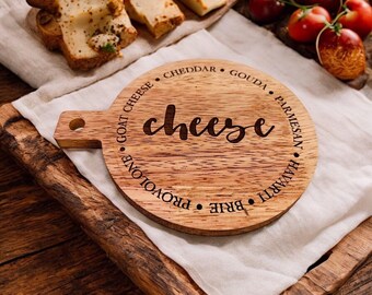 Personalized Acacia Wood Cheese Board: Engraved Charcuterie Board