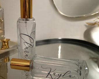 Personalized Engraved Perfume Bottle for Bridesmaid Gift or Mother of the Bride, Custom Glass Bottle for Bridal Shower or Wedding Party Favo