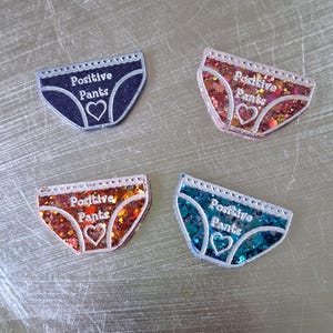Positive pants brooch. Cheer up gift. Mental health gift