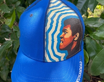 Boné vintage raro Muhammad Ali x Fubu Platinum, tamanho único 58 cm