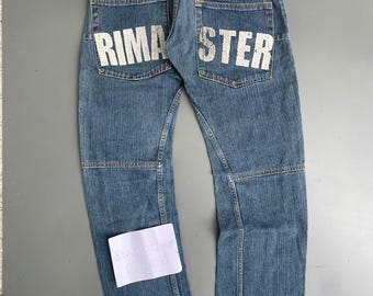 Calça jeans vintage japonesa Rimaster, estilo anos 2000.