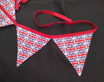 3.3 metre long handmade 12 pendant Union Jack /King Charles III coronation bunting.