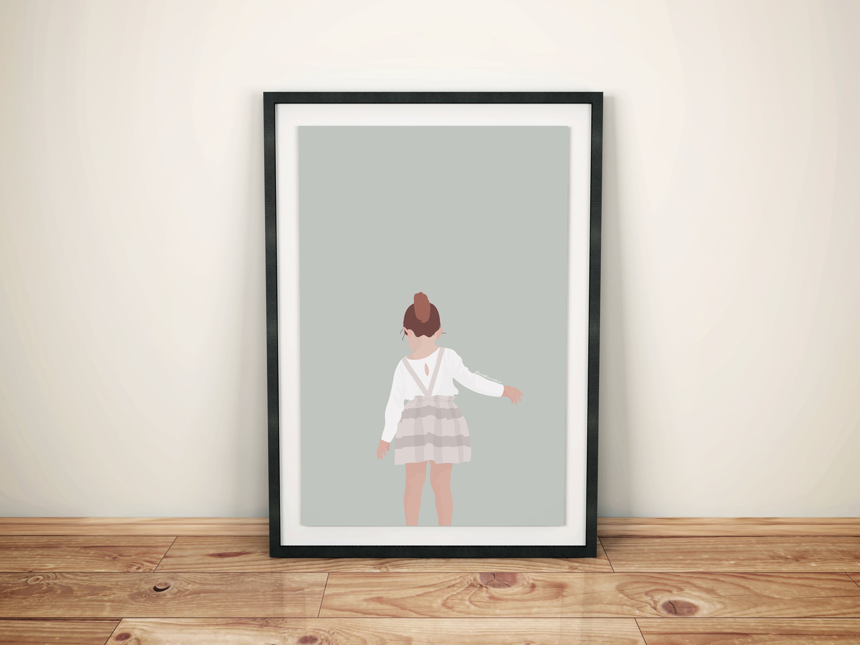 Illustration Fillette de Dos