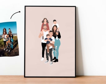 Gepersonaliseerde illustratie, gepersonaliseerd portret, gepersonaliseerd cadeau