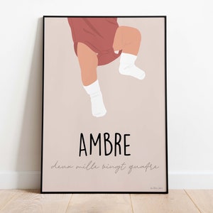 Personalized child first name poster, birth gift