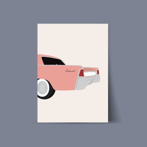 Illustration of a pink vintage car
