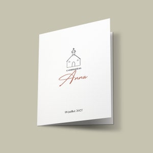Personalized communion announcement, illustrated communion invitation - “Anna” model