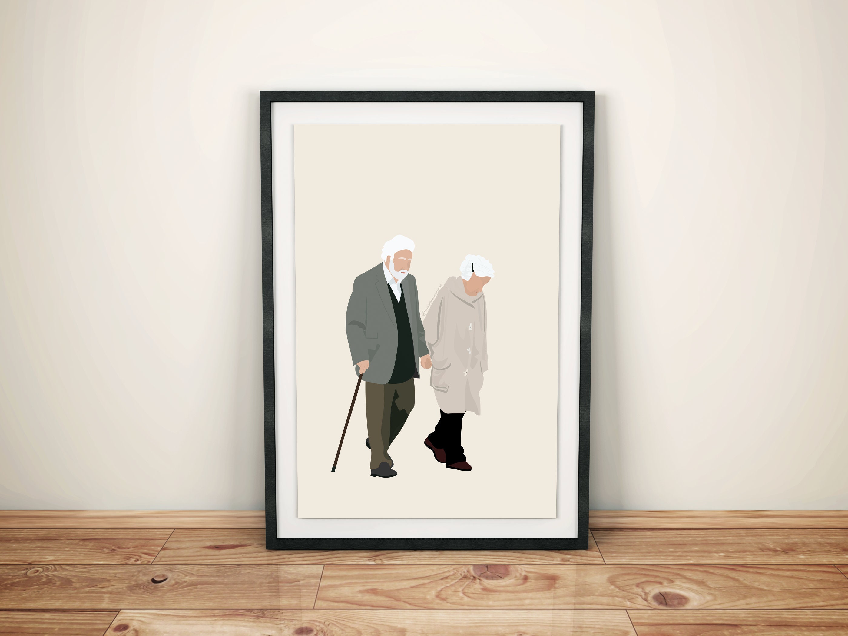 Illustration Couple Personnes Âgées