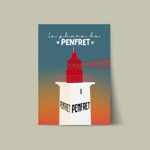Illustration The Penfret Lighthouse – Serenity at sunset
