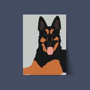 Personalized illustration of animals, personalized portrait of dog, cat, horse, rabbit etc., personalized gift