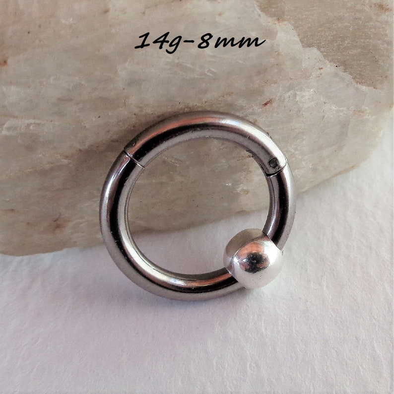 Clicker Beaded Septum Ring Seamless Tragus Piercing Jewelry Helix Cartilage Upper Ear Segment Nipple Ring Endless Hoop Earring G23 Titanium