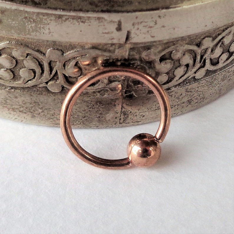 BCR Rose Gold Cartilage Captive Ball Ring 6mm,8mm10mm Inner Diameter 316L Rose Gold Surgical Steel Piercing Ring 16g
