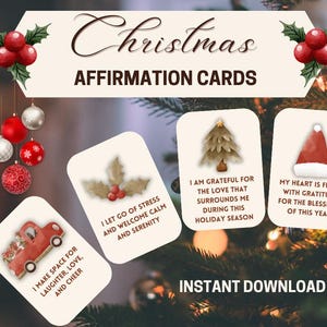 32 biglietti di auguri natalizi, DOWNLOAD IMMEDIATO, lavoretti natalizi, biglietti di auguri stampabili, mazzo di affermazioni, affermazioni natalizie