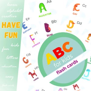 Alfabetkaarten, 26 ABC-kaarten, educatieve kaarten, afdrukbare ABC-kaarten, dierenkaarten, montessorikaarten, digitale download