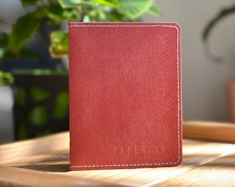 Super Slim Red Micro Wallet from Washable Paper | Minimalist Vegan BiFold Wallet