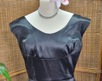 1950's Style Black Satin Dress