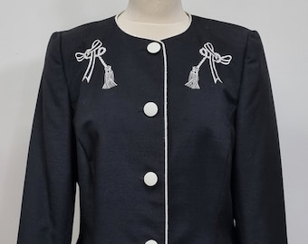 Vintage 1980's Black embroidered Jacket