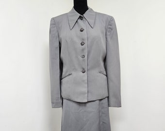 1940's Vintage Grey Gabardine Suit - Wounded