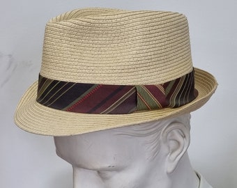 1960's Men's Straw Trilby Hat